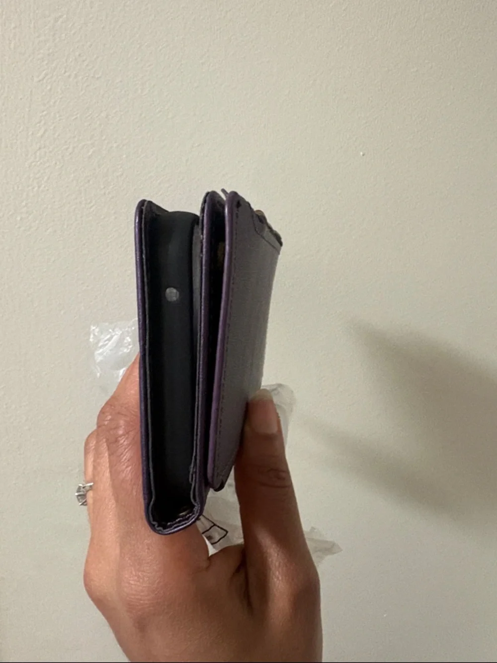 Plum Purple Zip Wallet with ID Window